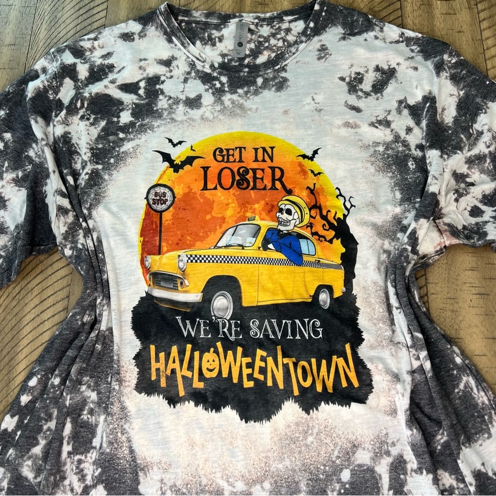 Next Level Apparel Halloween Town Tee - Black and Orange